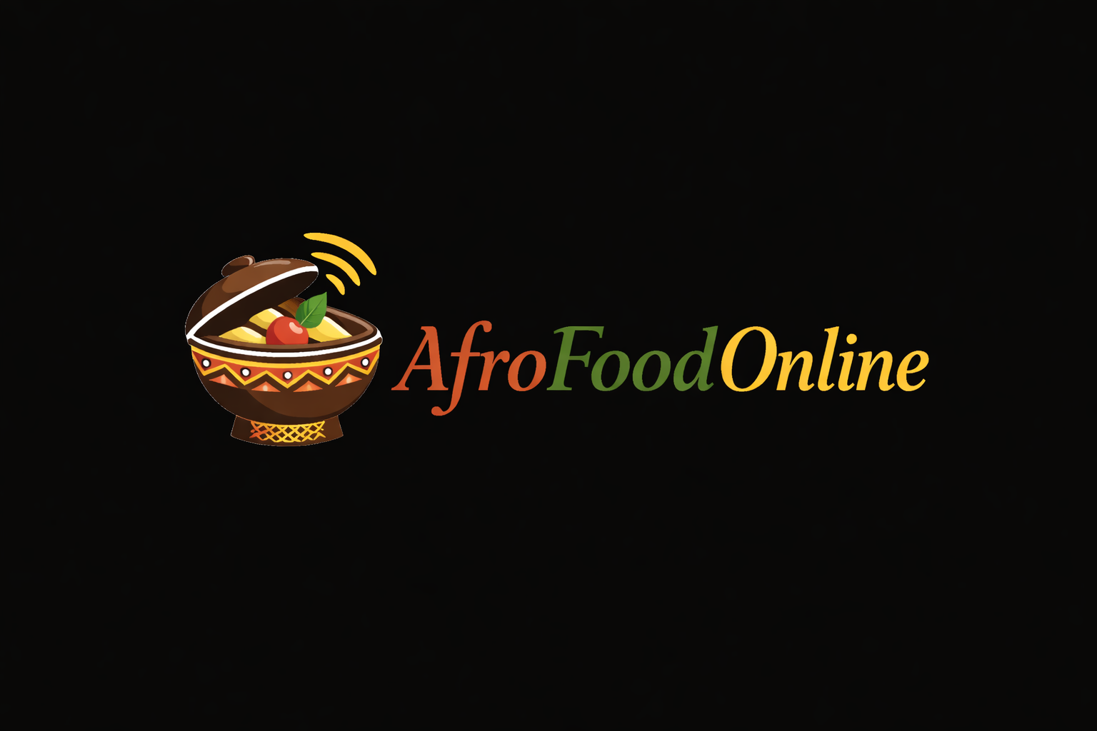 AfroFoodOnline logo with vibrant pot design